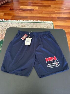 Mitchell & Ness 1992 USA Basketball Shorts Navy Blue Athletic Sportswear Mens XL